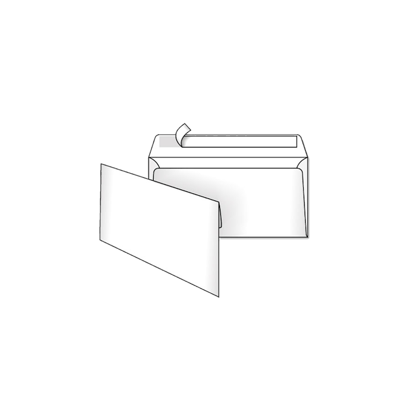 Конверт поштовий DL (110x220 мм), СКЛ, 0+0 білий офсет 80 г/м², 1 шт.